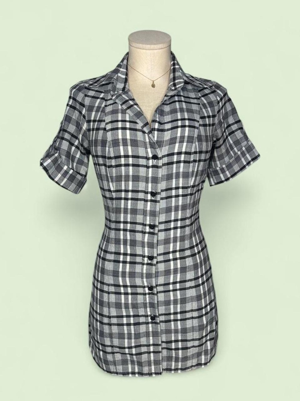 Le Chateau Black & White Plaid Mini Dress Women’s XS/S